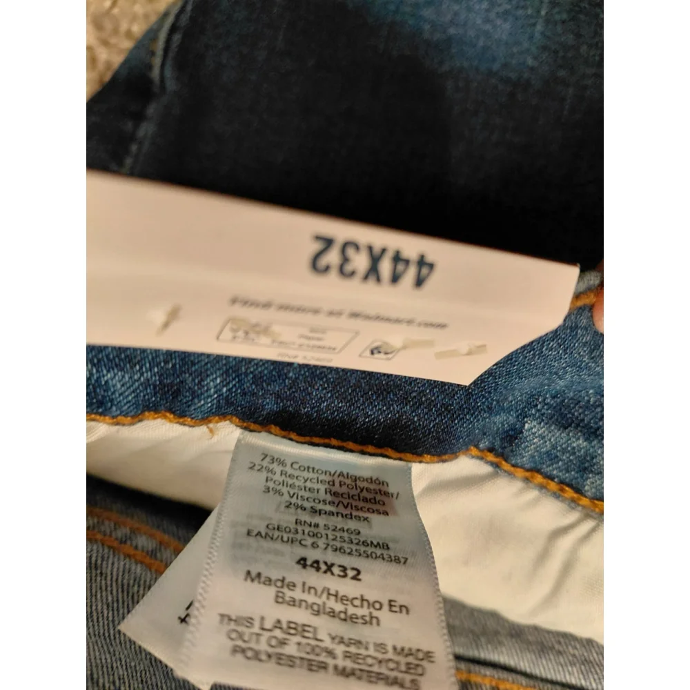 Men's George Denim Blue Jeans Regular Straight Leg 44x32 NWT